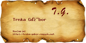 Trnka Gábor névjegykártya
