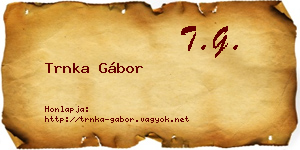 Trnka Gábor névjegykártya